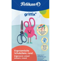 Pelikan griffix Schulschere Rechtshänder Rund 14cm Blau