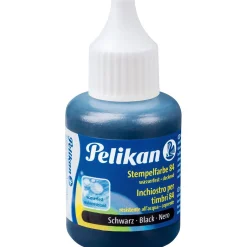 Pelikan Stempelfarbe wasserfest 30 ml Schwarz mit Pinsel