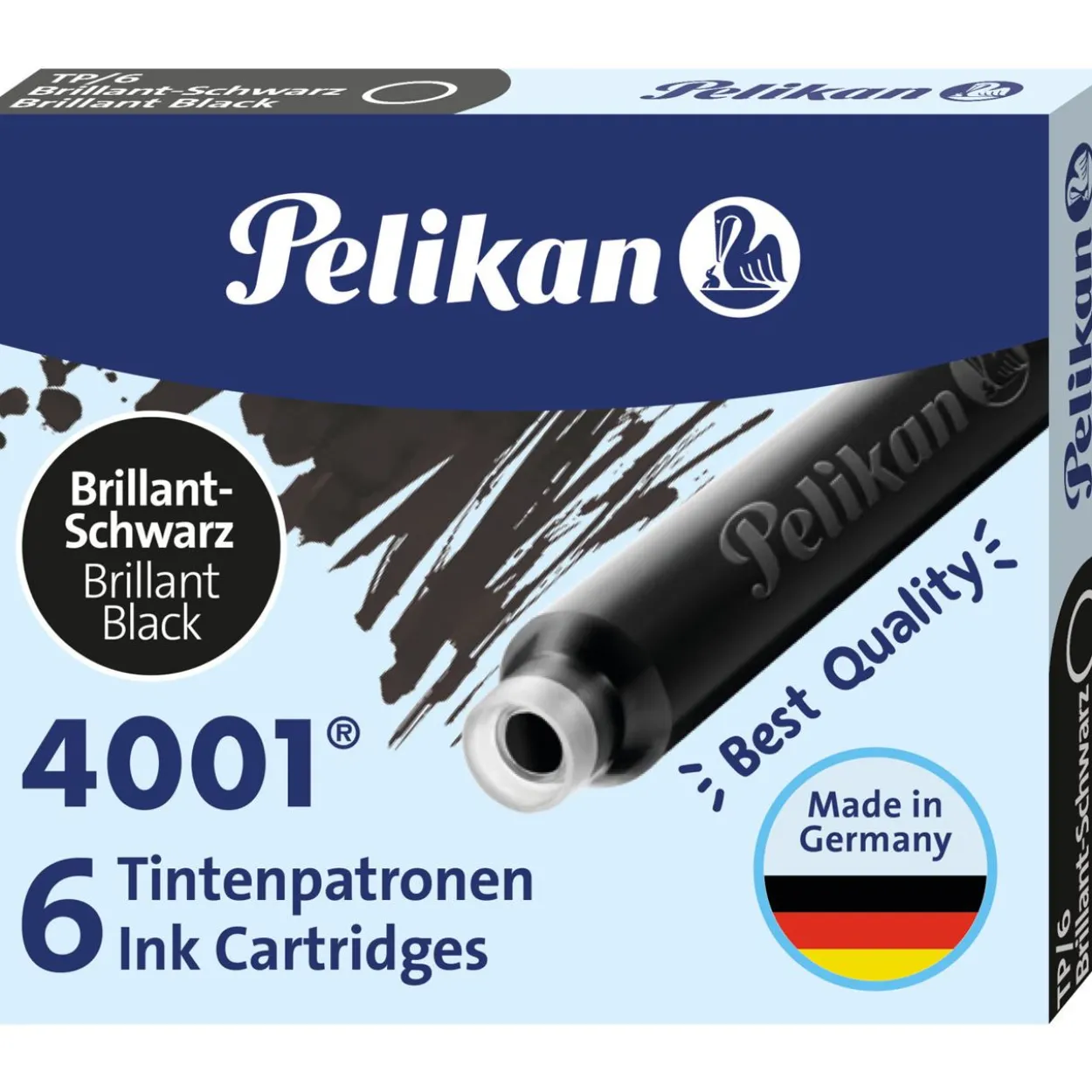 Pelikan 4001 TP/6 Tintenpatronen für Füller brillant-schwarz 6 St.