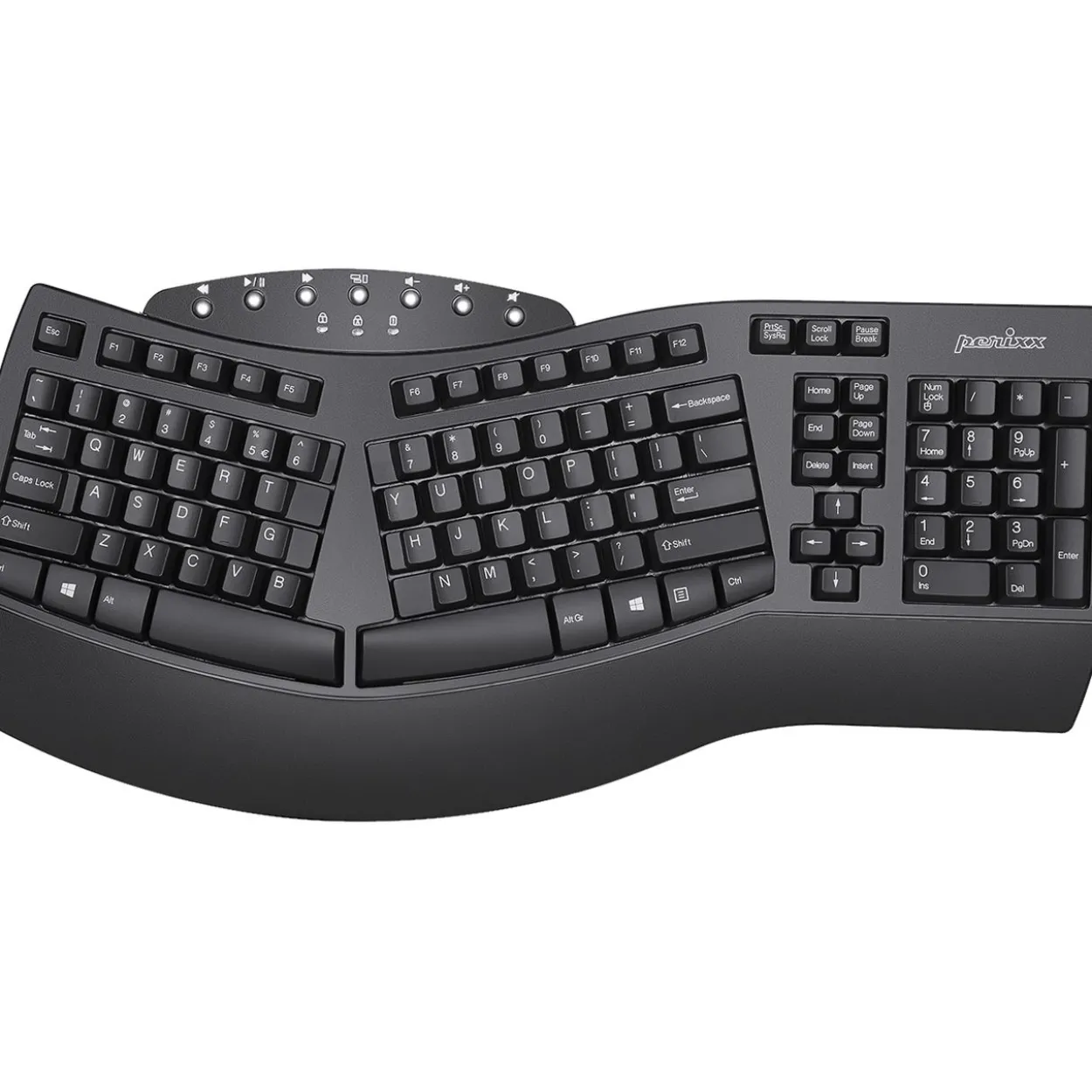 Perixx Periboard-612B USB und Bluetooth Deutsch schwarz (kabellos)