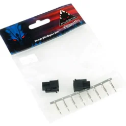 Phobya ATX Power Connector 4Pin Stecker inkl. 4 Pins - 2 Stück Black