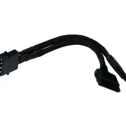 Phobya Strom/SATA Y-Kabel intern 4Pin Molex auf 2x SATA 15cm - Schwarz