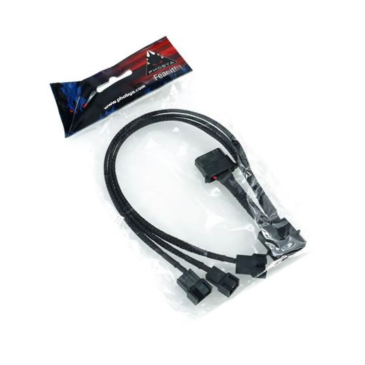 Phobya Y-Adapter 4Pin Molex auf 3x 2Pin 30cm - Schwarz