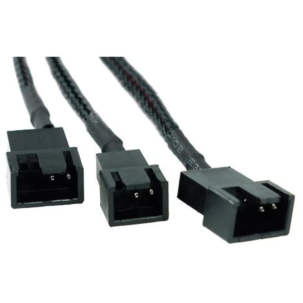Phobya Y-Adapter 4Pin Molex auf 3x 2Pin 30cm - Schwarz