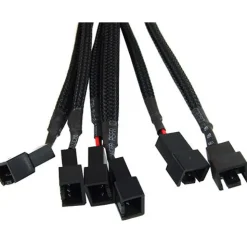 Phobya Y-Kabel 3Pin Molex auf 6x 3Pin Molex 60cm - Schwarz