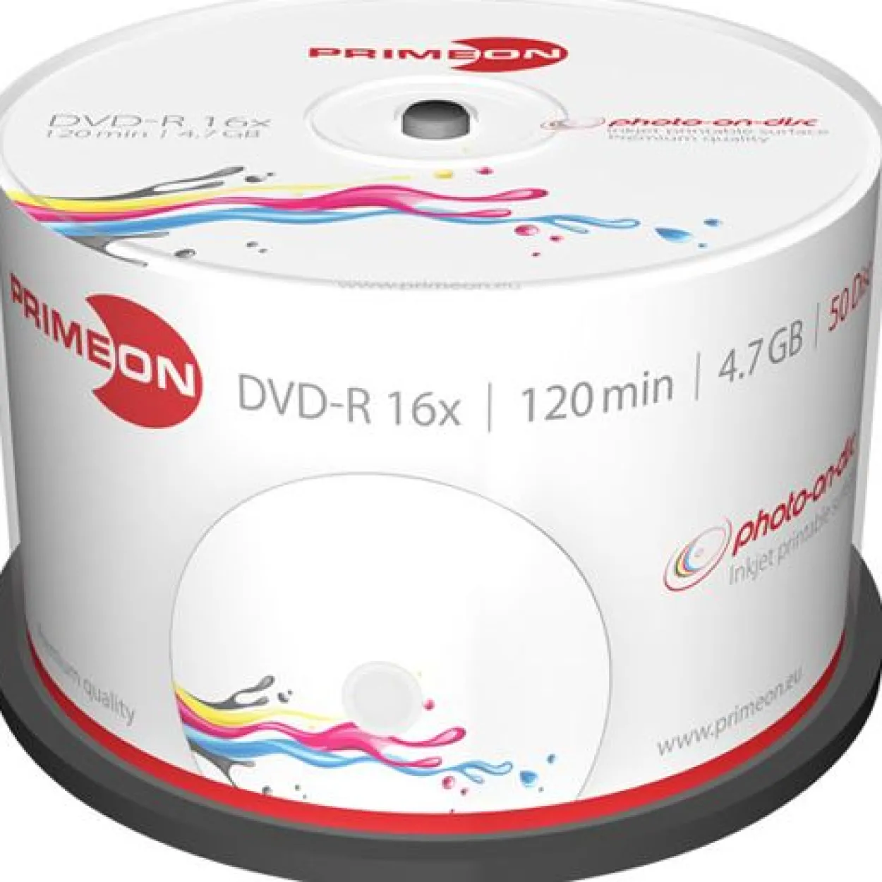 Primeon DVD-R 4.7 GB bedruckbar 50er Spindel (2761206)