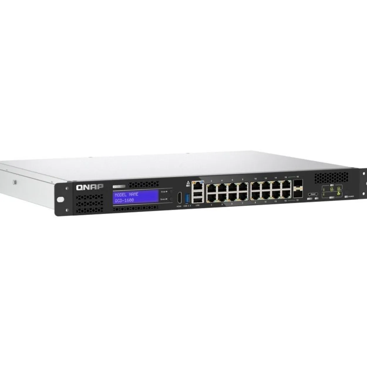 QNAP QGD-1600: 16 1GbE ports with 2 RJ45