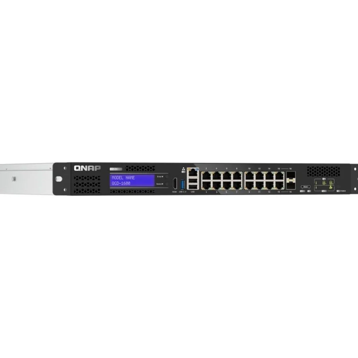 QNAP QGD-1600: 16 1GbE ports with 2 RJ45