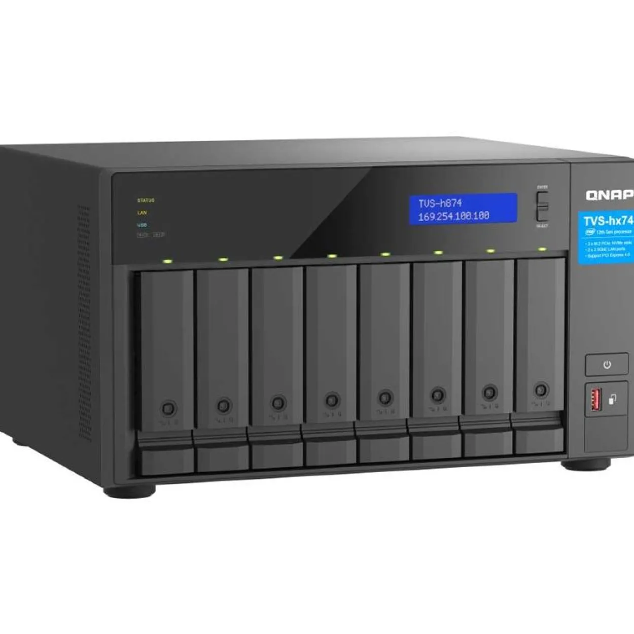 QNAP TVS-H874X-I9-64G 8-bay QuTS hero NAS Intel Core i9-12900 16-core 64GB RAM