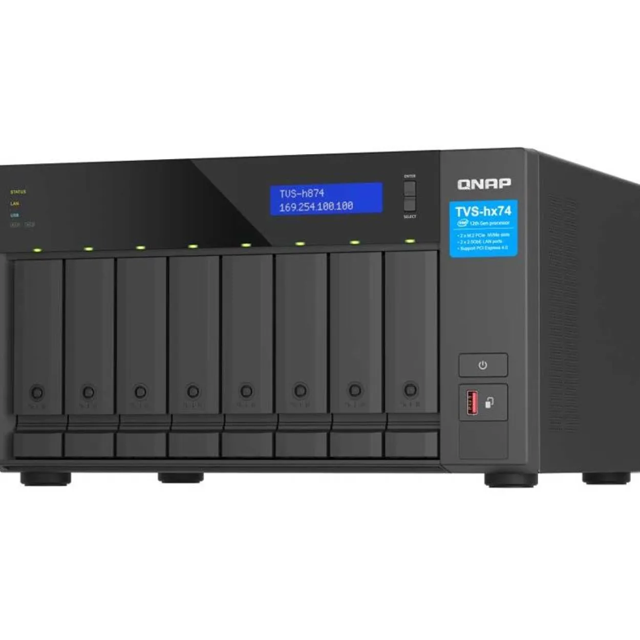 QNAP TVS-H874X-I9-64G 8-bay QuTS hero NAS Intel Core i9-12900 16-core 64GB RAM