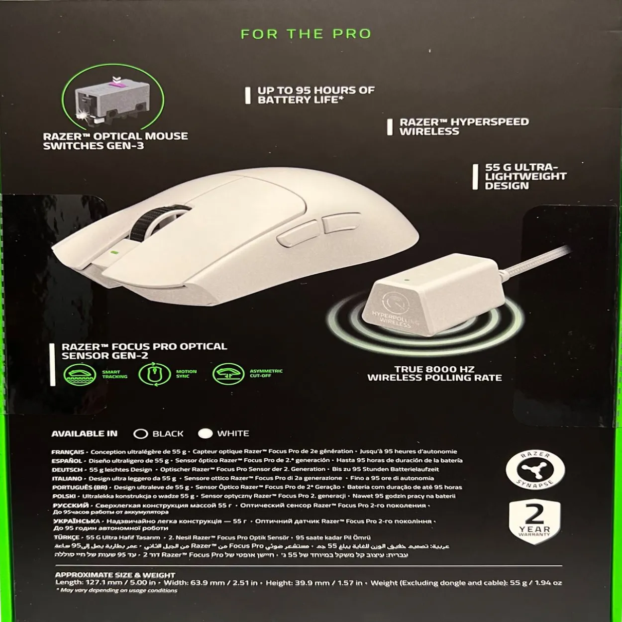 Razer RZ01-05120200-R3G1 Viper V3 Pro Wei+ Maus