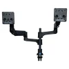 R-GO Caparo 4 Twin Monitorarm 3-9 kg Gasfeder dynamisch ergonomisch Monitorhalterung Tischhalterung Aluminium 2 Monitore VESA