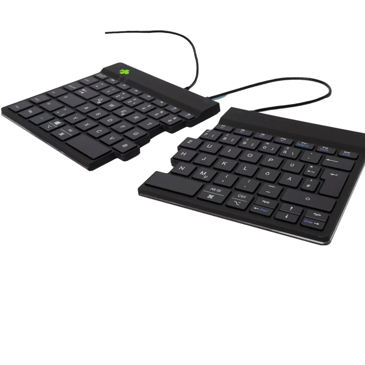 R-GO Tools Split Tastatur USB Deutsch schwarz (kabelgebunden)