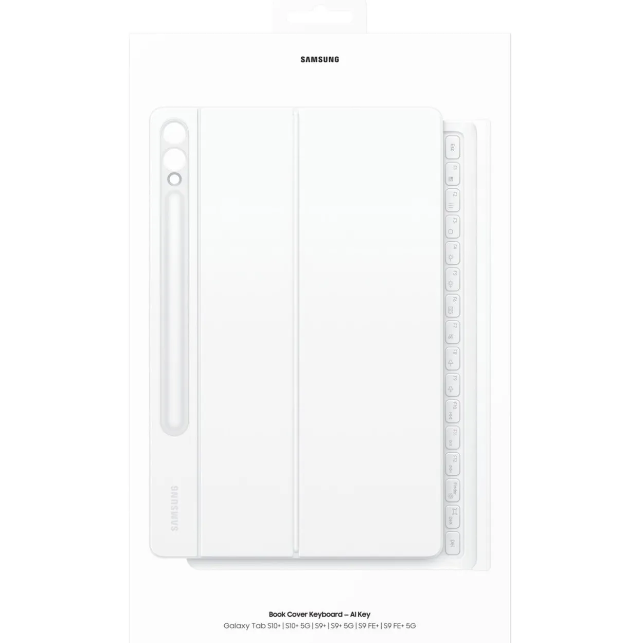 Samsung Book Cover Keyboard AI Key White, for Galaxy Tab S10+/S9+/S9 FE+, Qwerty