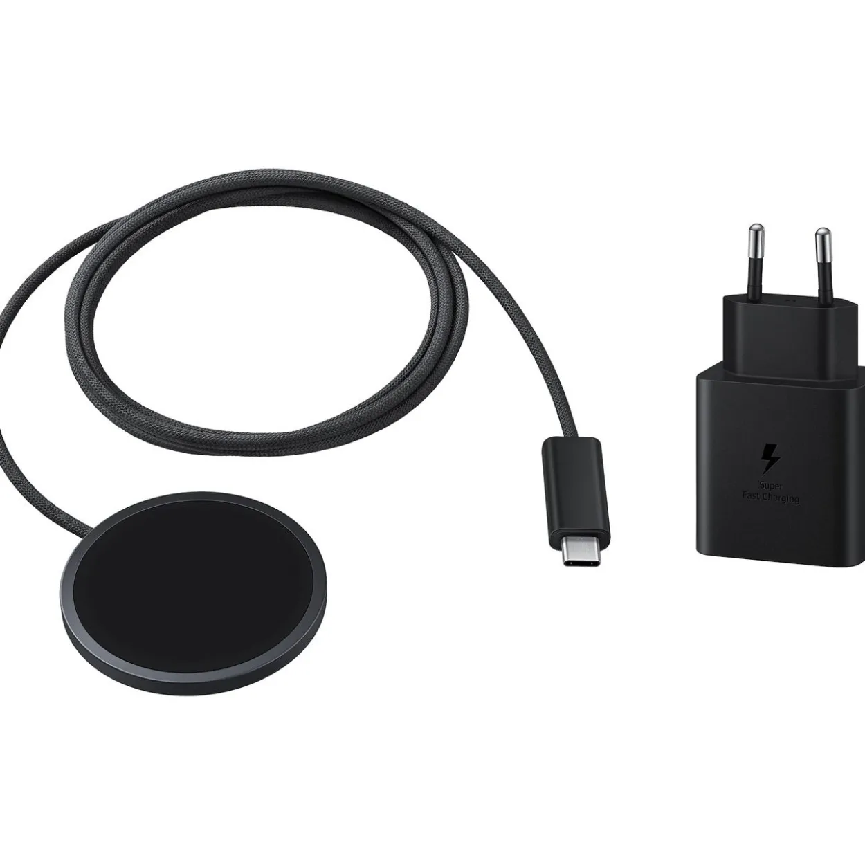 Samsung Magnet Wireless Charger 25 Watt mit Schnellladeadapter 45 W Dark Gray, EP-P2900TB
