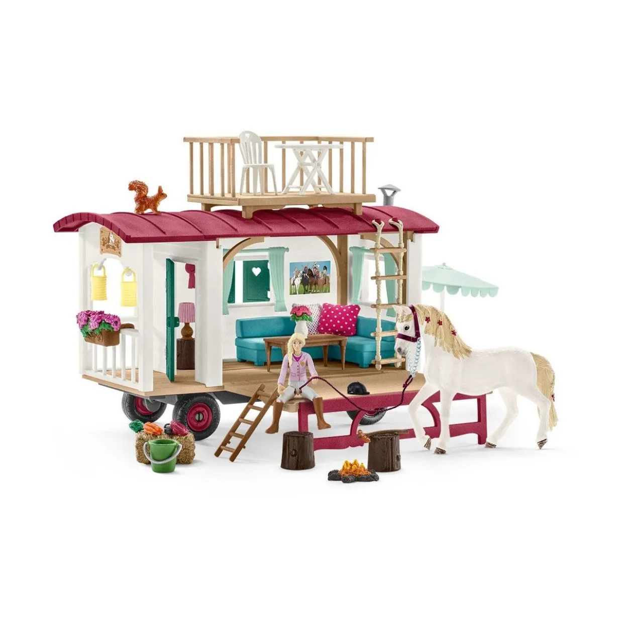 Schleich® Horse Club 42593 Wohnwagen für geheime Club-Treffen Spielfiguren-Set