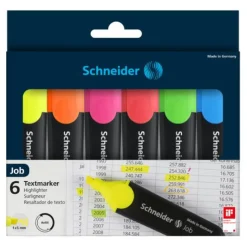 Schneider Job Textmarker farbsortiert, 6 St.