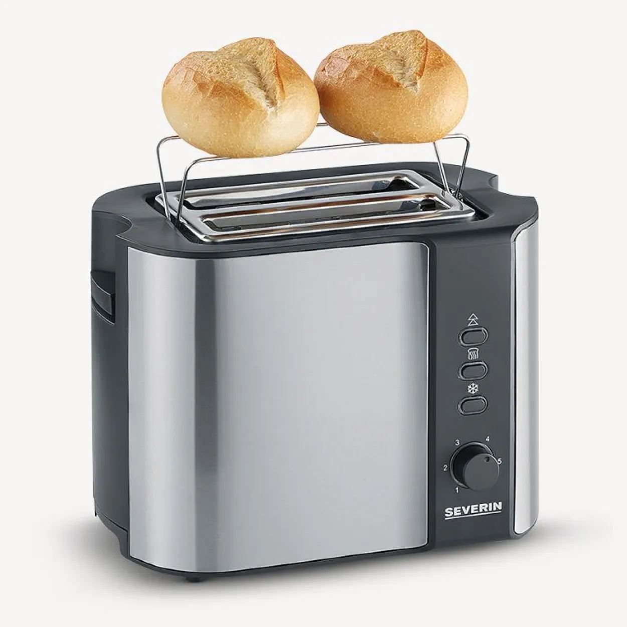 SEVERIN 2-Scheiben-Toaster AT 2589, Edelstahl, schwarz