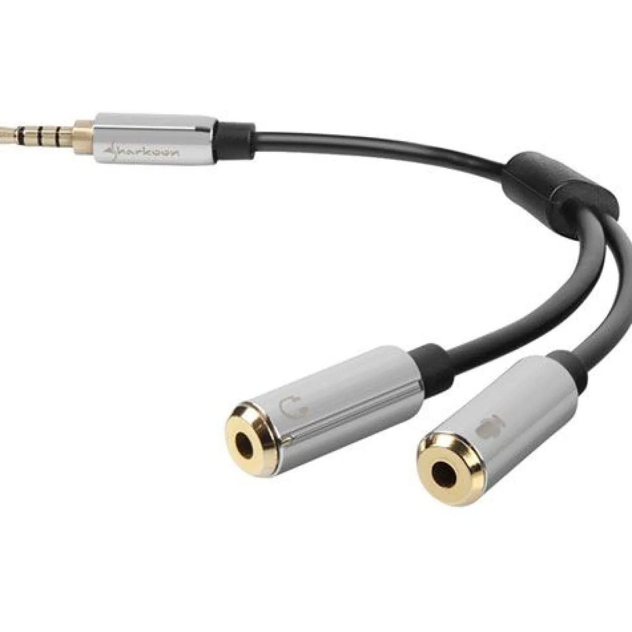 Sharkoon Kabel Adapter 2x3,5 3 Pin > 1x 3,5mm 4 Pin