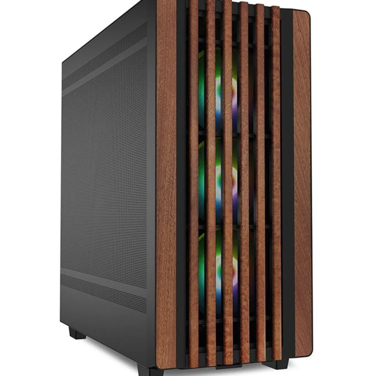 Sharkoon Rebel C70M RGB Midi Tower schwarz/braun