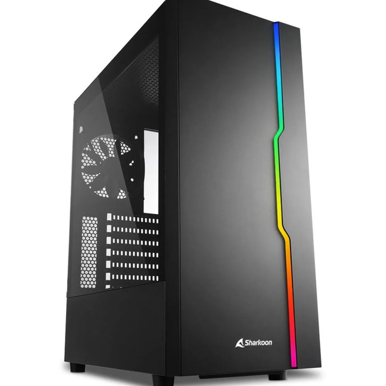 Sharkoon RGB Slider mit Sichtfenster Midi Tower ohne Netzteil schwarz