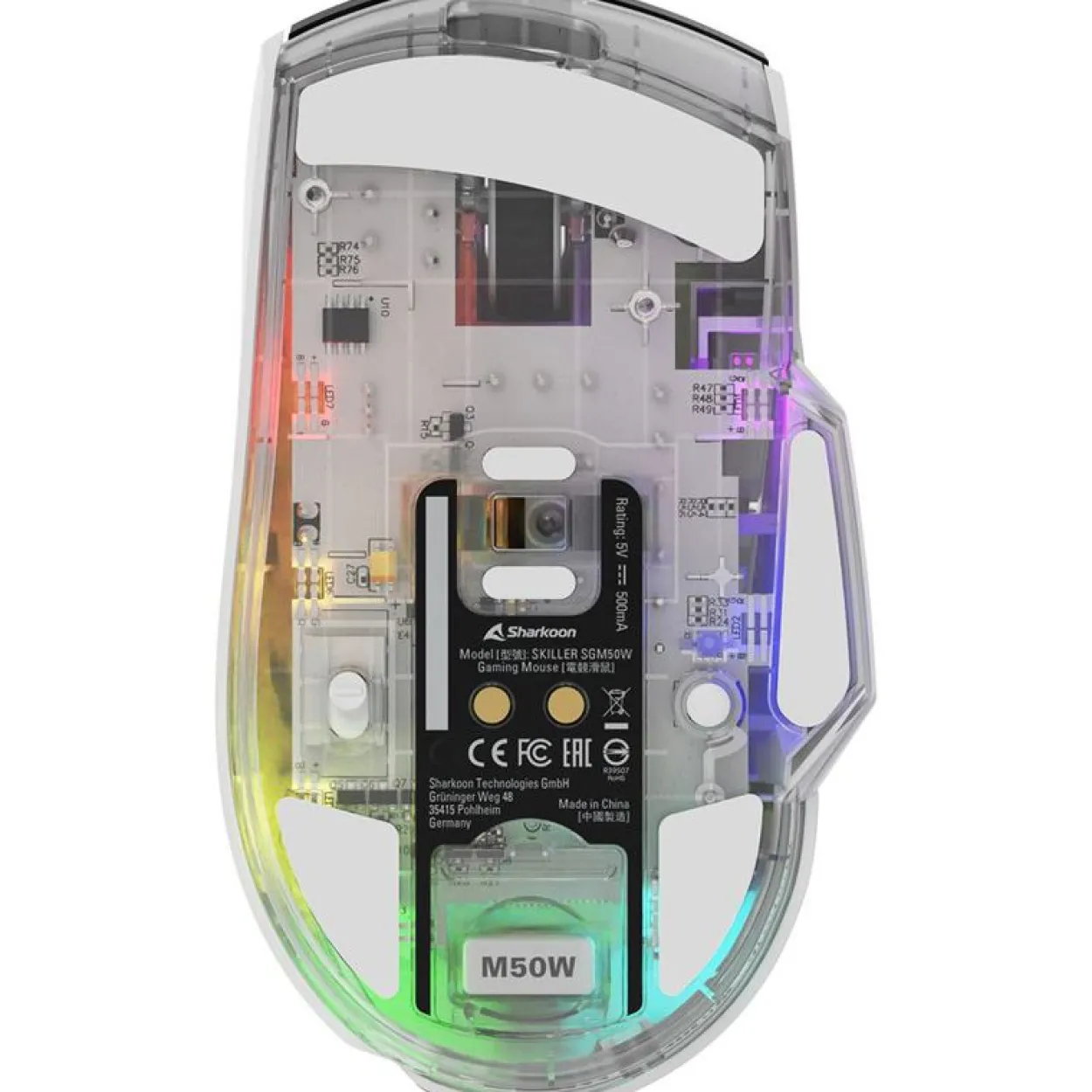 Sharkoon Skiller SGM50W 2.4 GHz und USB weiß/schwarz (kabellos)