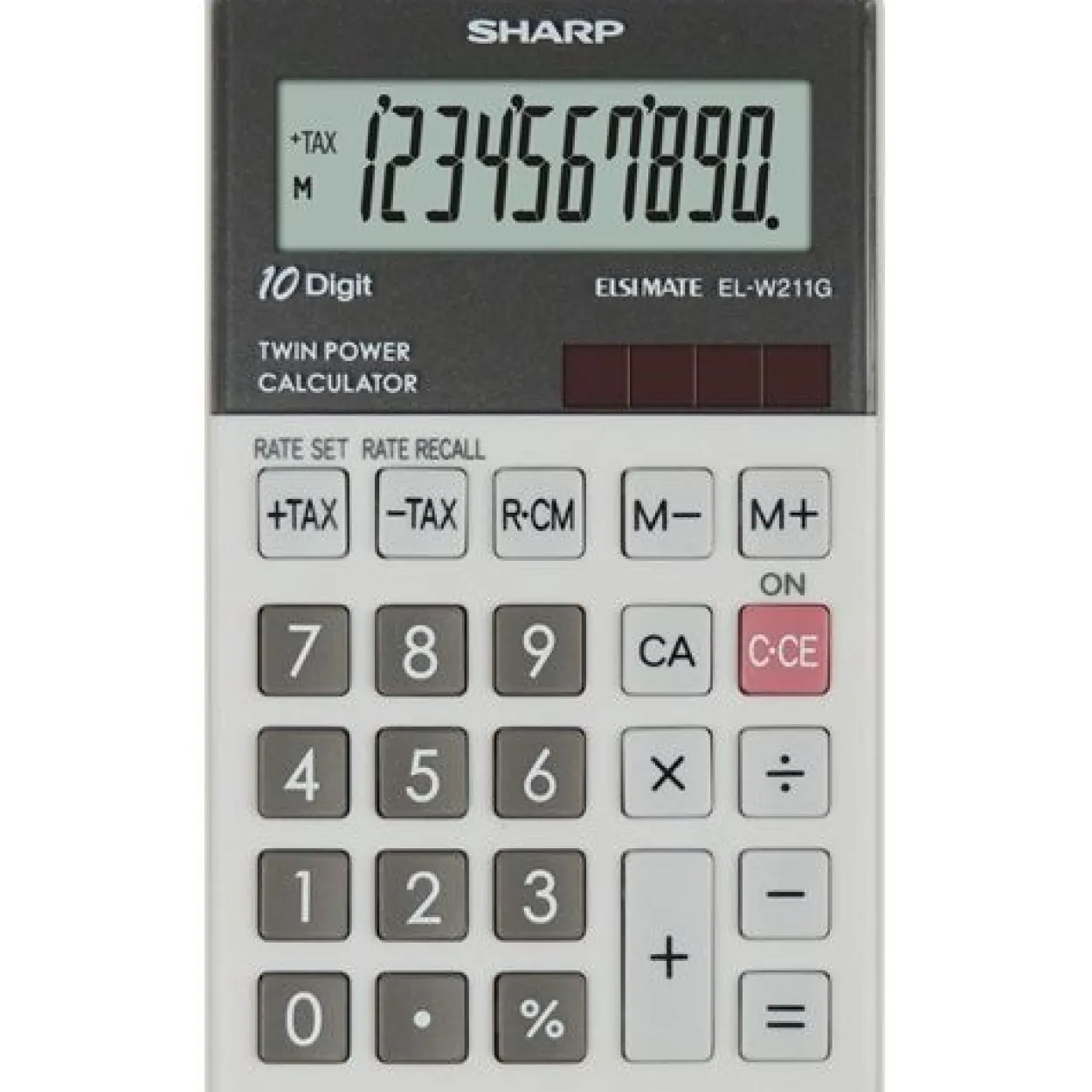 SHARP EL-W211G Taschenrechner schwarz/grau