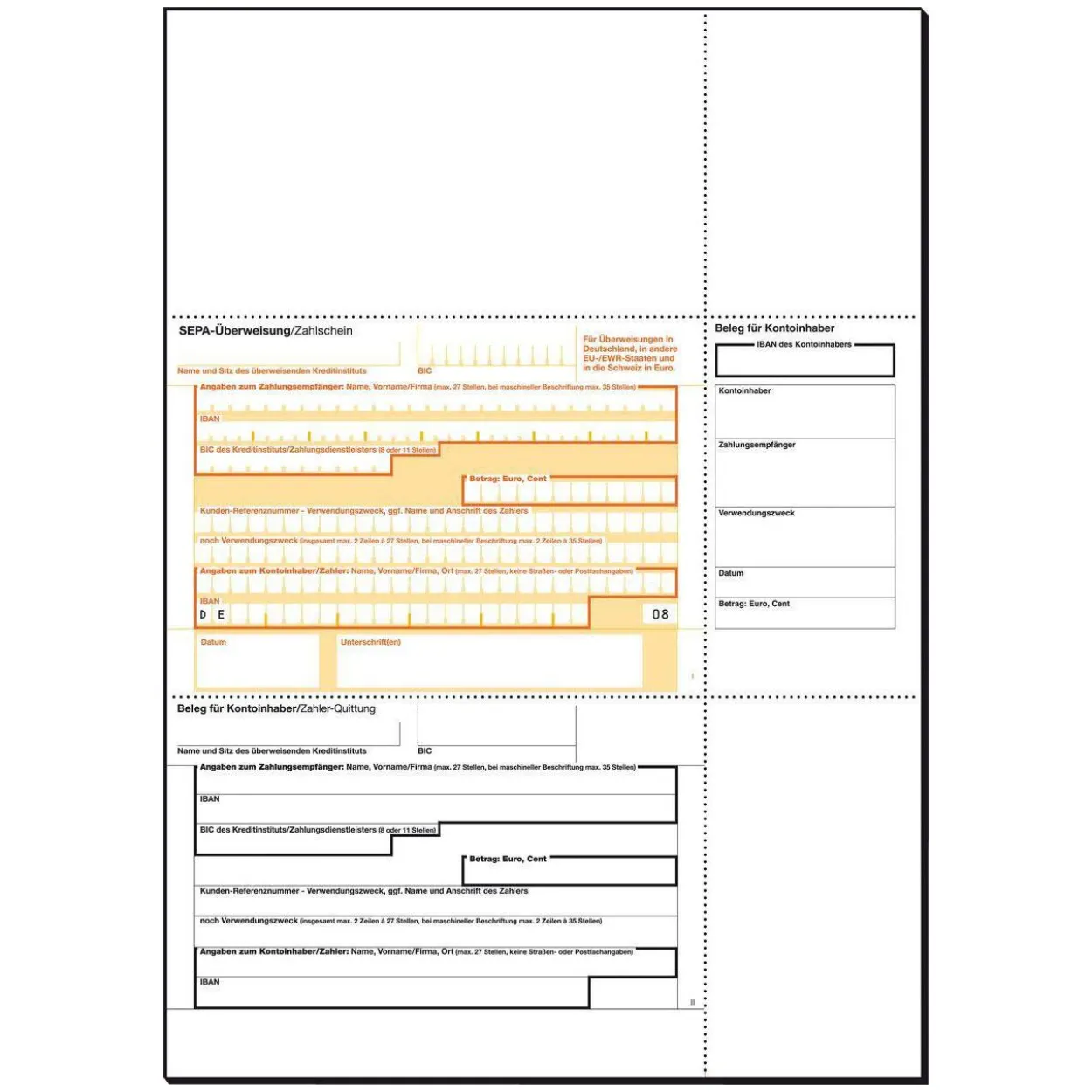 sigel Bankformular "PC-SEPA-Überweisung", DIN A4 (ZV572)