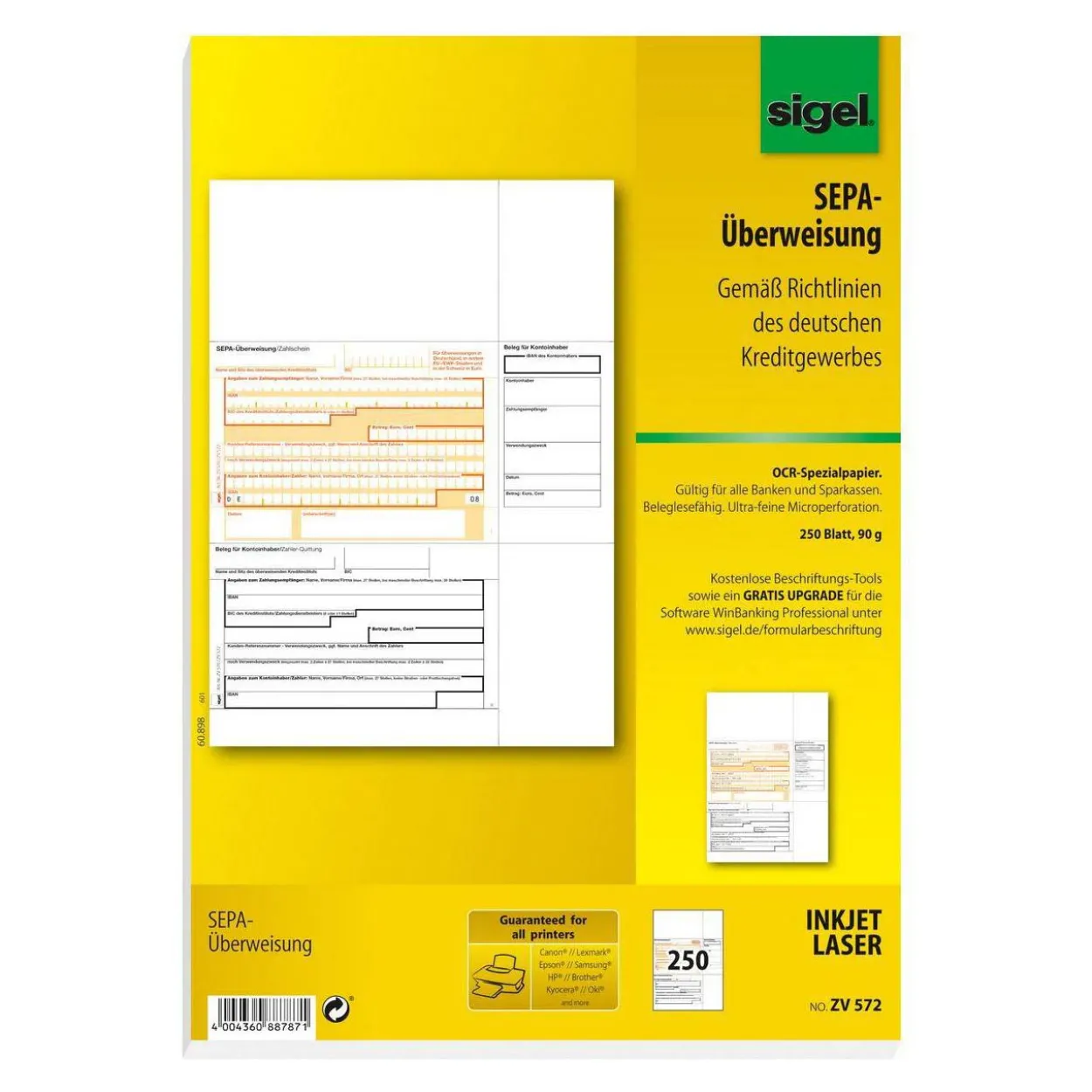 sigel Bankformular "PC-SEPA-Überweisung", DIN A4 (ZV572)