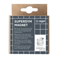 SIGEL 2 C20 "Super-Strong" Magnete silber 2,0 x 2,0 x 2,0 cm