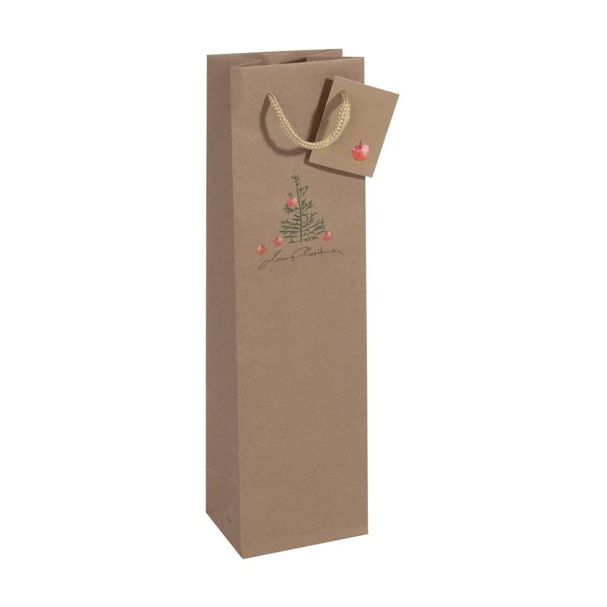 SIGEL 5 Flaschenbeutel Christmas with apples Motiv 10,0 x 35,0 cm