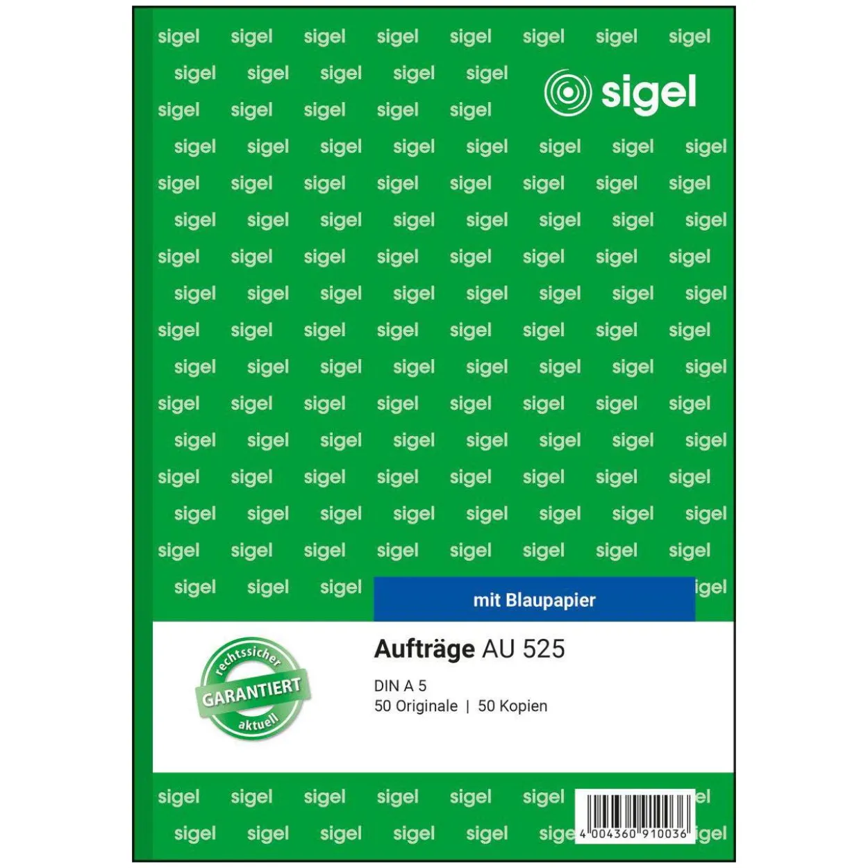 sigel Formularbuch "Auftrag", A5, 2 x 50 Blatt, Blaupapier