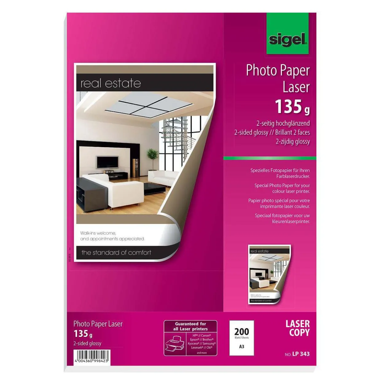 sigel Foto-Papier, DIN A3, 135 g/qm, 2-seitig glossy