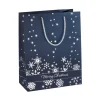 SIGEL 3 Geschenktaschen Silver Snowflakes Motiv 26,0 x 33,0 cm
