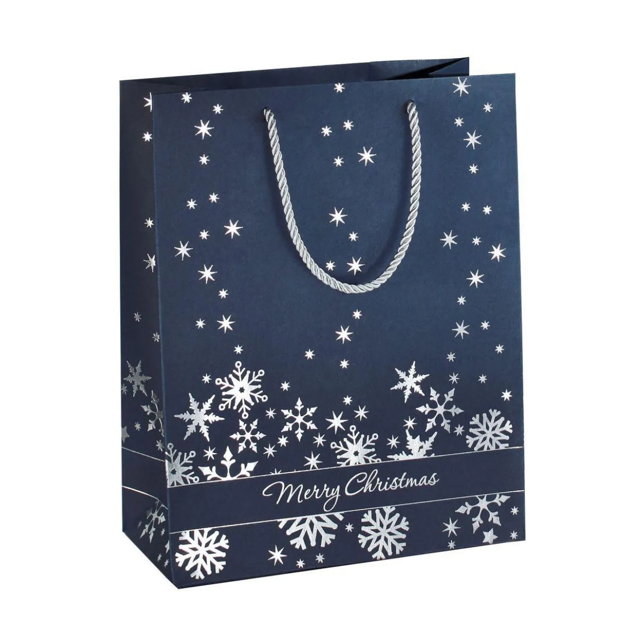 SIGEL 3 Geschenktaschen Silver Snowflakes Motiv 26,0 x 33,0 cm