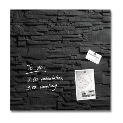 SIGEL Glas-Magnettafel artverum® 48,0 x 48,0 cm Design Schiefer-Stone