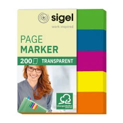 SIGEL Haftmarker transparent Haftmarker farbsortiert 5x 40 Streifen