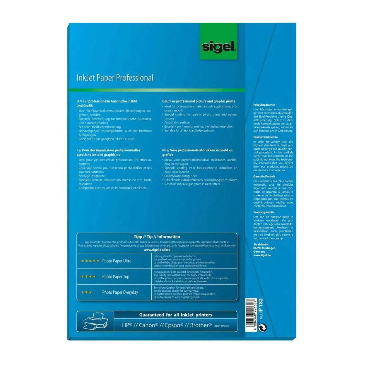 sigel Inkjet-Papier, DIN A4, 120 g/qm, hochweiß, matt