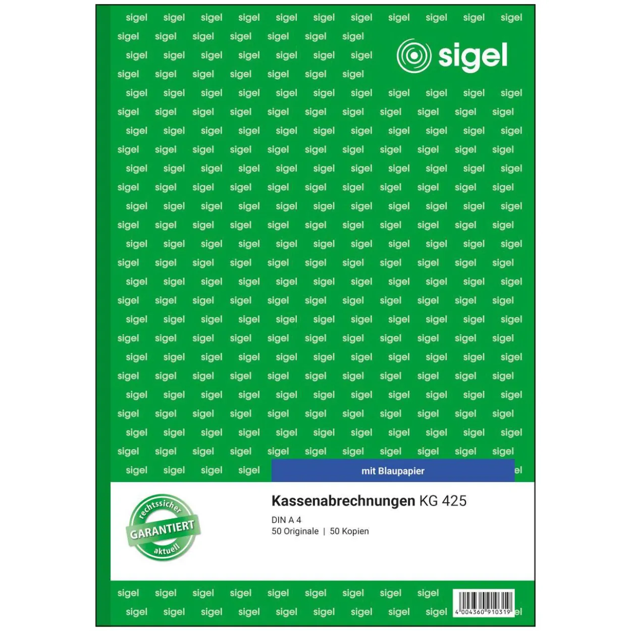 SIGEL Kassenabrechnung Formularbuch KG425