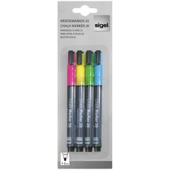 SIGEL Kreidemarker farbsortiert 1,0 - 2,0 mm, 4 St.