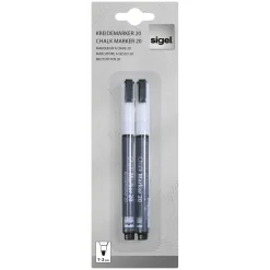 SIGEL 20 Kreidemarker weiß 1,0 - 2,0 mm, 2 St.