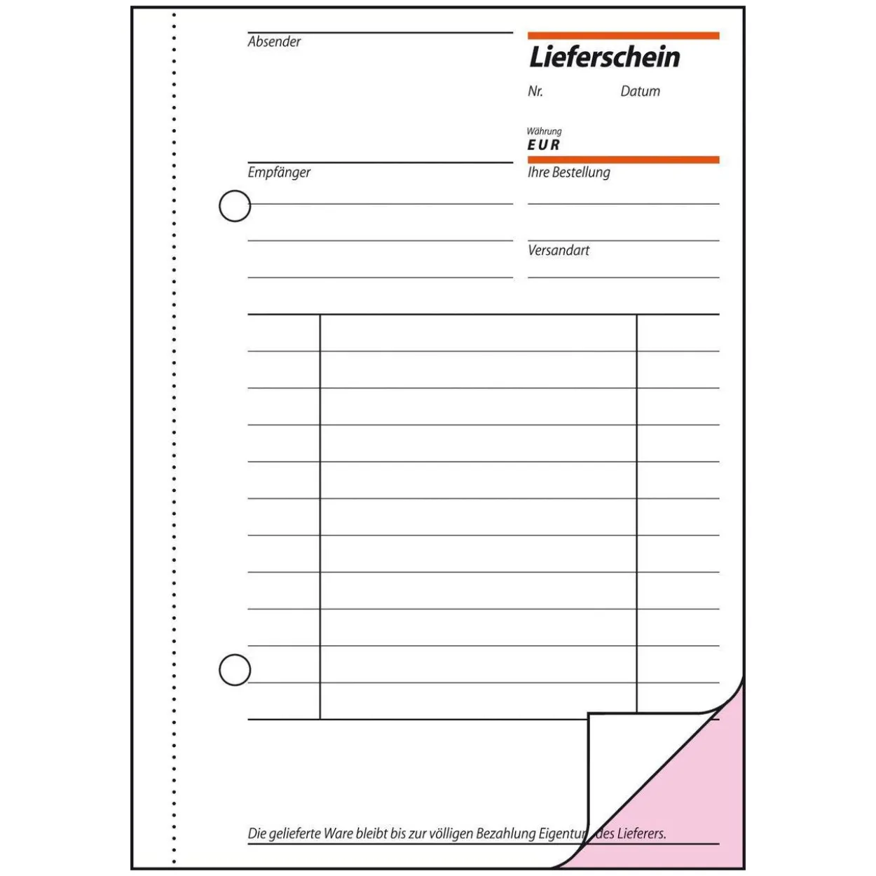 SIGEL Lieferschein mit Empfangsschein Formularbuch LI625