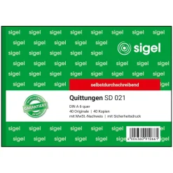 SIGEL Quittung, MwSt. separat ausgewiesen Formularbuch SD021