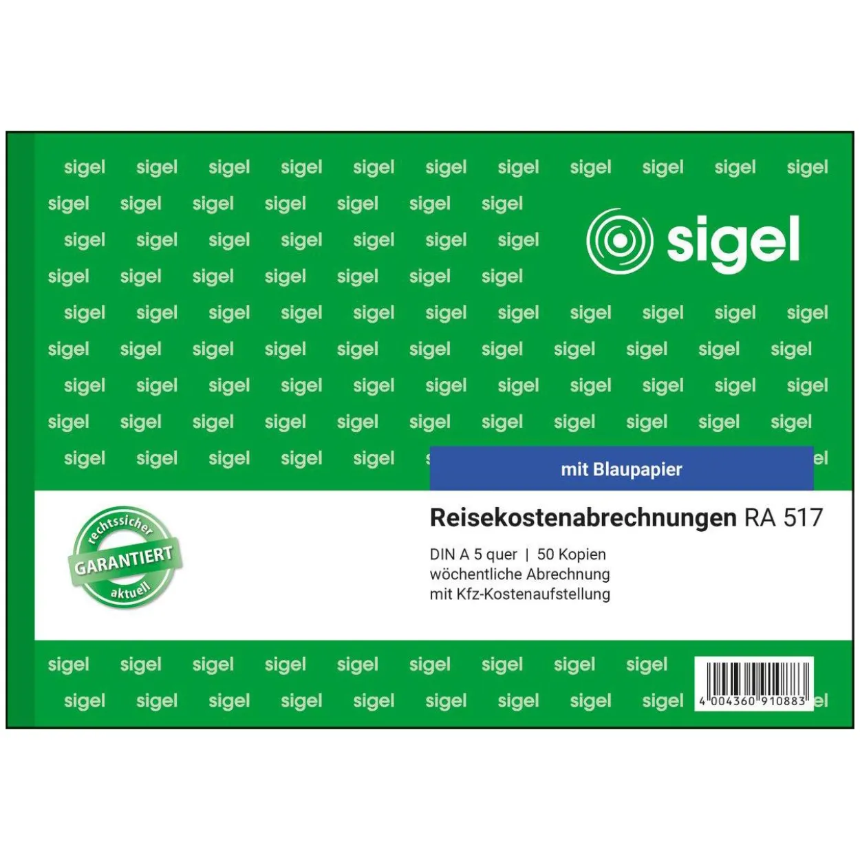 SIGEL Reisekostenabrechnung wöchentlich Formularbuch RA517