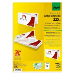SIGEL 50 Visitenkarten LP838 satiniert weiß 225 g/qm