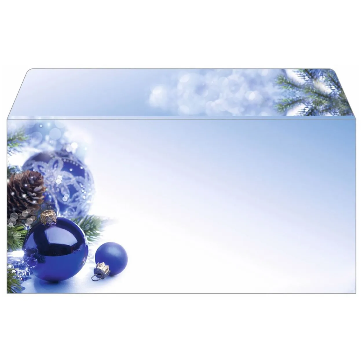 SIGEL 50 Weihnachtsbriefumschläge Blue Harmony DIN lang ohne Fenster
