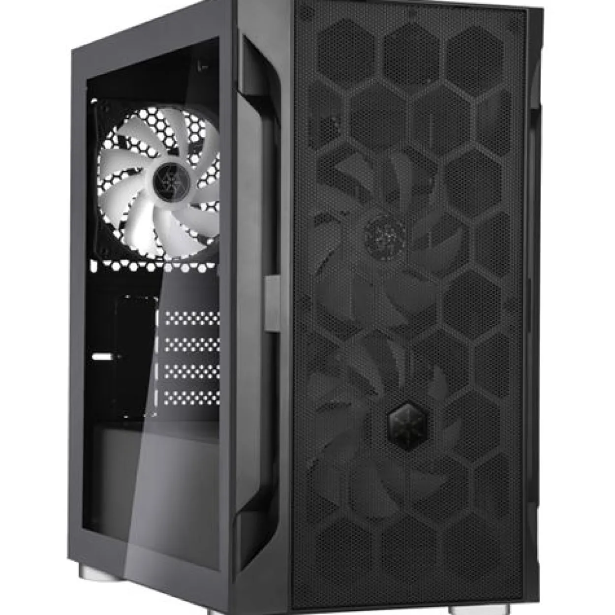 Silverstone Fara H1M Pro Micro-ATX Gehäuse Tempered Glass, ARGB, schwarz, ohne Netzteil, mit Sichtfenster