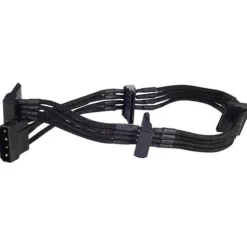 Silverstone 4-Pol-Molex auf 4x SATA Verlängerung - 300mm schwarz