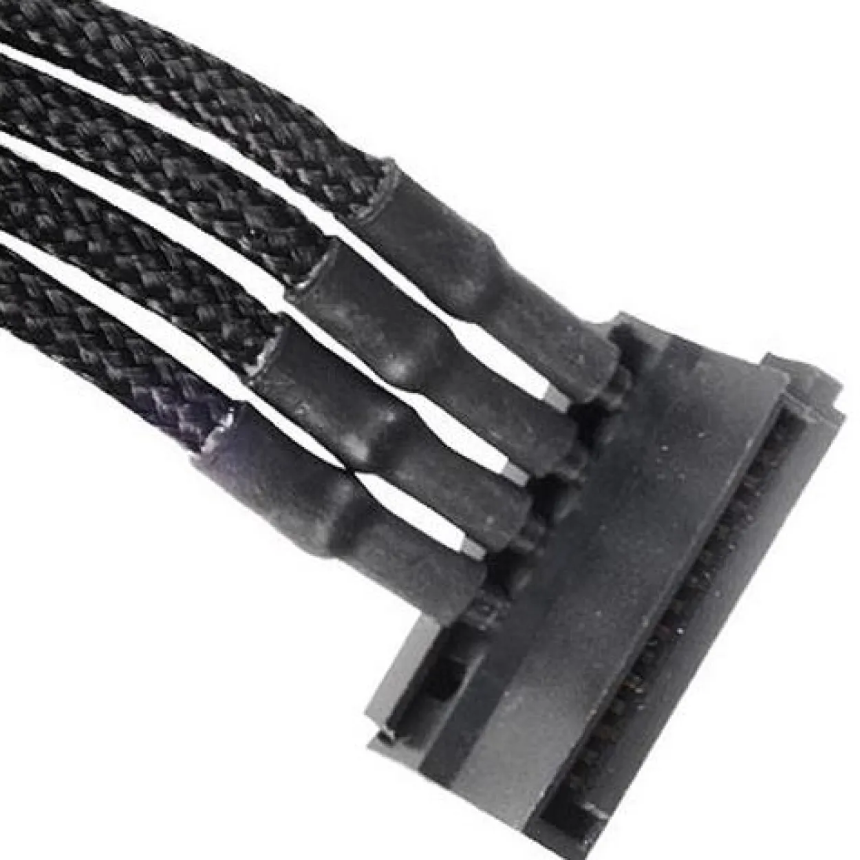 Silverstone 4-Pol-Molex auf 4x SATA Verlängerung - 300mm schwarz