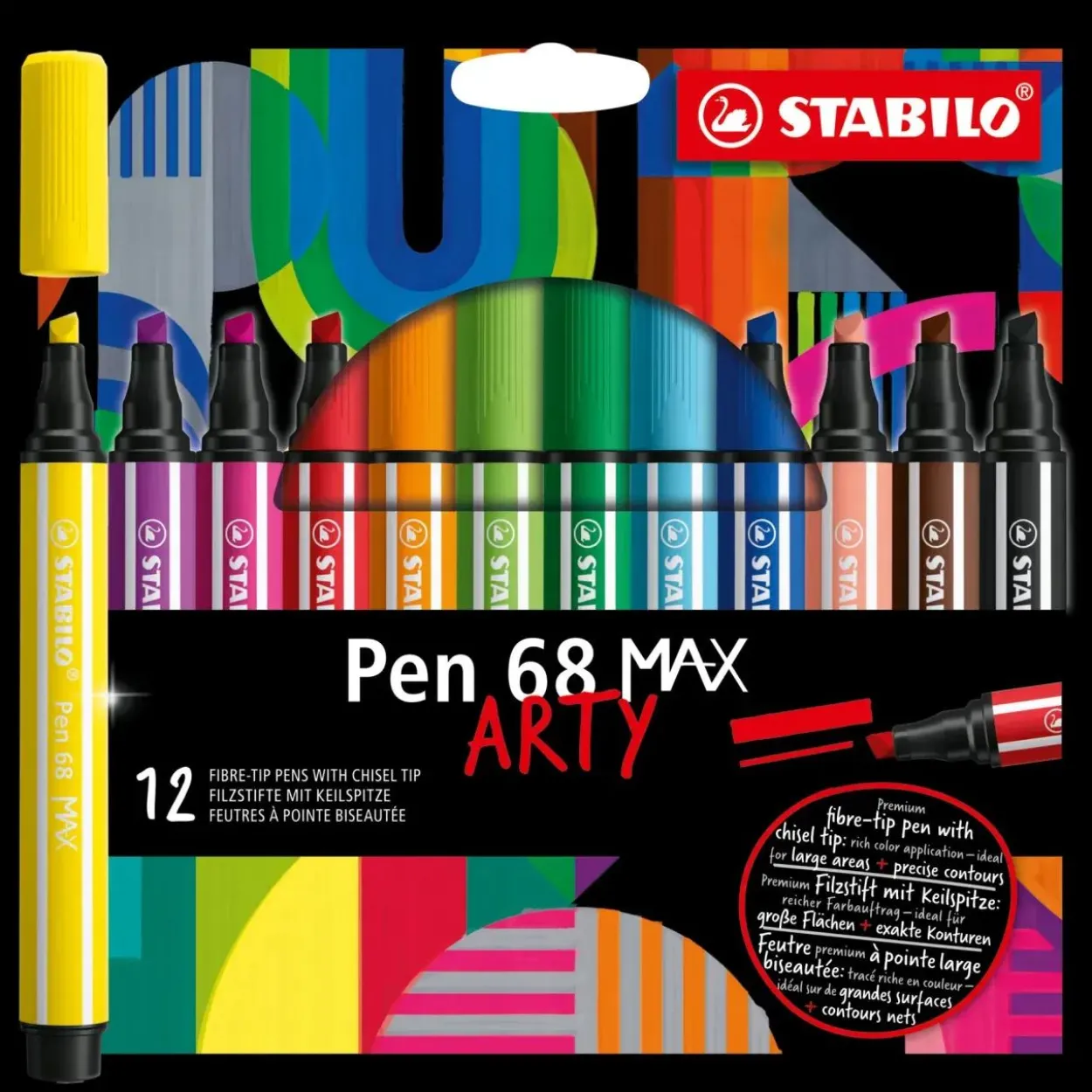 STABILO Arty Filzstifte farbsortiert, 12 St.